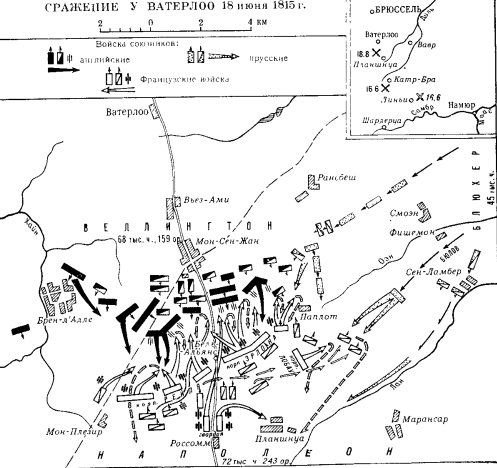 карта сражения при Ватерлоо