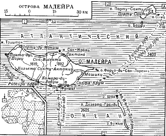 Острова Мадейра на карте