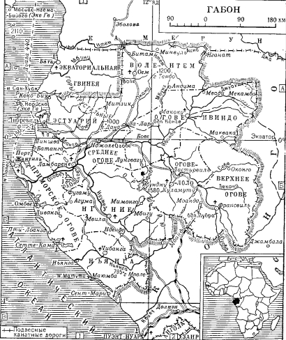 карта Габона