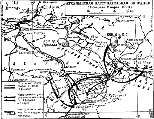 карта Егорлыкской наступательной операции 1920