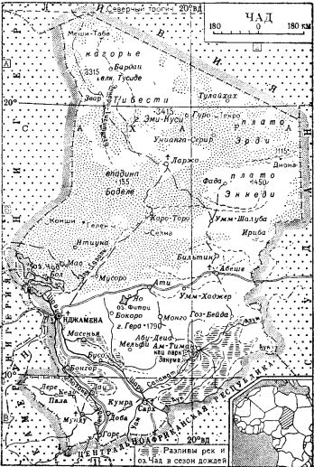 Карта Республики Чад