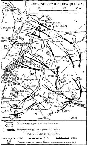 карта августовской операции 1915