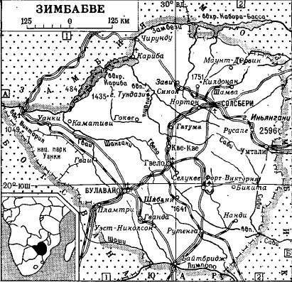 карта Зимбабве