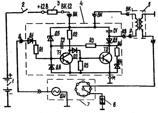 схема бесконтактно-транзисторной системы зажигания